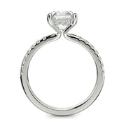 Nicollette Emerald Cut Pave Hidden Halo 4 Prong Claw Set Engagement Ring Setting - Nivetta
